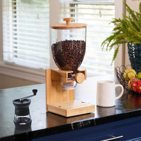 Honey-Can-Do dispenser lid close-up demonstrates secure, spill-free storage