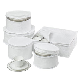 Honey-Can-Do dinnerware storage set: dinner plate case protects up to 12 place settings.