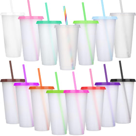 Honeydak 15-pack tumbler with lid and straw in vibrant colors for gifts and events