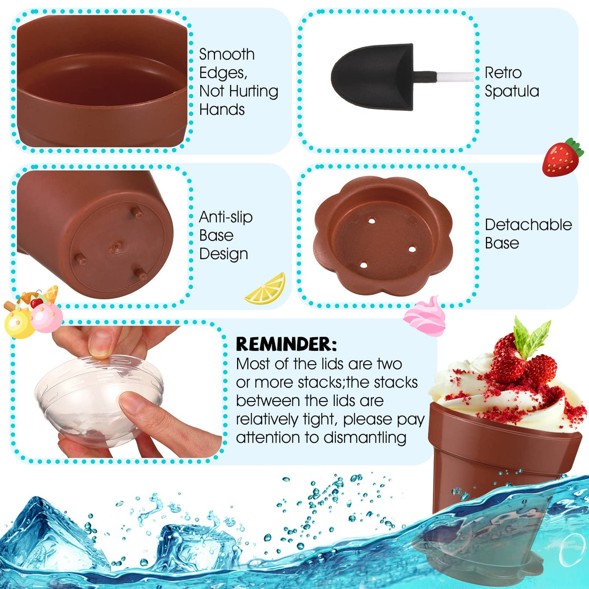 Honeydak transparent lid shows contents quickly during events.