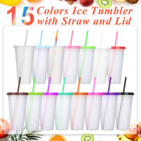 Honeydak tumbler with snap-in lid and straw in multiple colors for easy transport