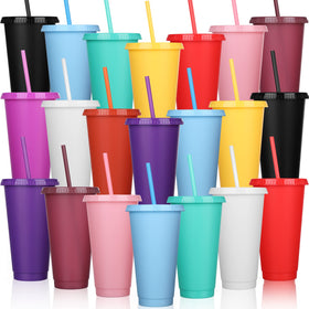 Honeydak 30-pack tumblers with lid and straw, ideal for parties.