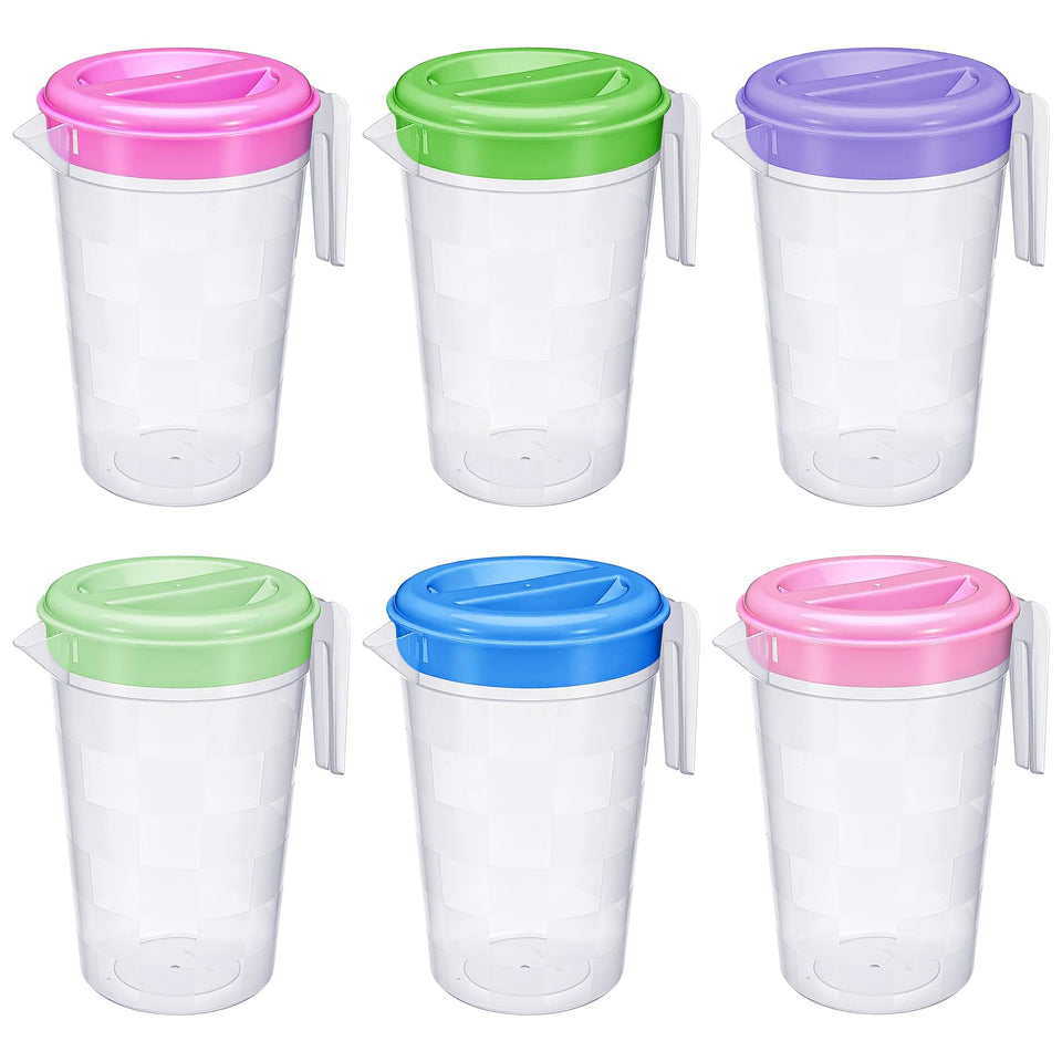 Honeydak 6-pack pitchers with leak-proof lids for mess-free gatherings