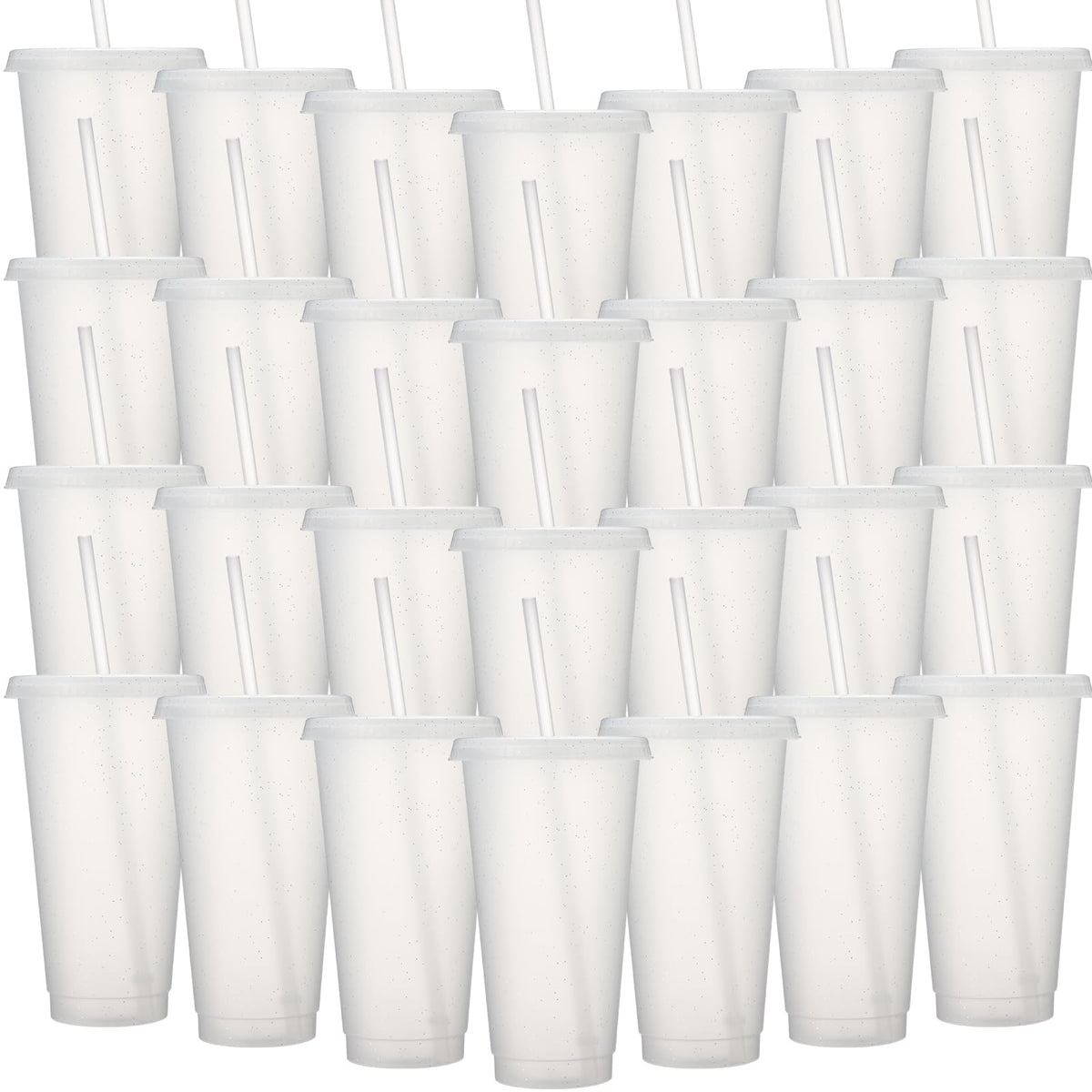 Honeydak glitter-clear tumbler with straw for colorful party favors and everyday use.