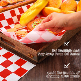 Honeydak bakery deli paper checkered design enhances presentation and prevents sticking on plates