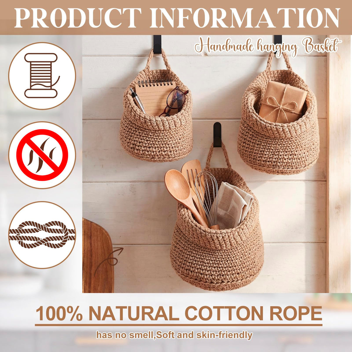 Honeydak teardrop basket in barrel color, medium size, ideal for garlic and bananas storage.