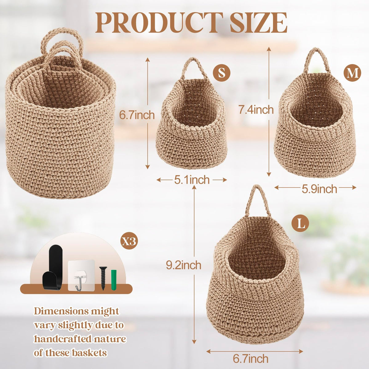 Honeydak teardrop basket in light linen, medium size, keeps vegetables organized and accessible.