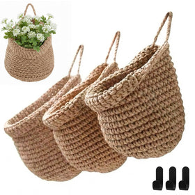 Honeydak teardrop basket in light linen, small size, ideal for onions and garlic storage.