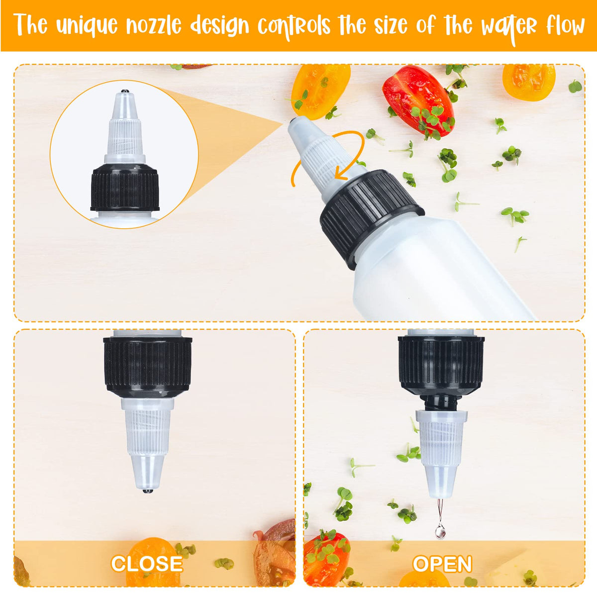 Honeydak Boston bottle with two included funnels for easy filling.