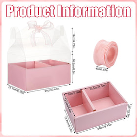 Honeydak bouquet and cake packaging in translucent box for elegant display.