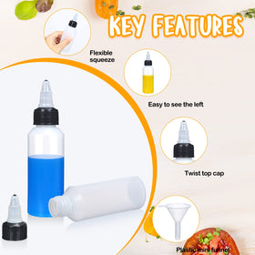 Honeydak clear plastic squeeze bottle shows contents clearly for precise portions.