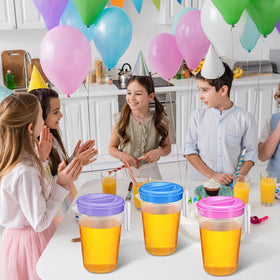 Honeydak colorful lids in green blue pink brighten gatherings
