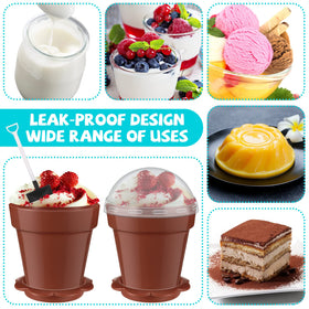 Honeydak 200 ml capacity cups ideal for pudding, yogurt, or mousse.