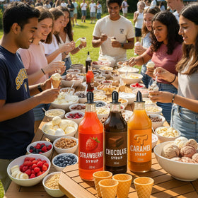 Honeydak pour spout set simplifies serving at parties