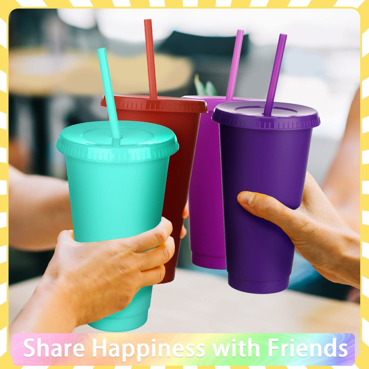 Honeydak fixed-ring straw design helps prevent spills during busy days.