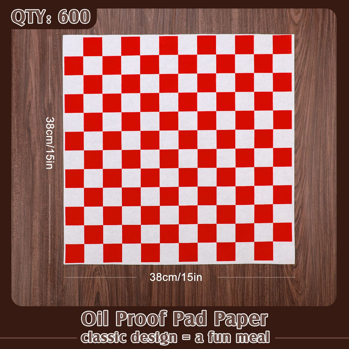 Honeydak food-service basket liner checkered wax paper keeps food tidy for catering