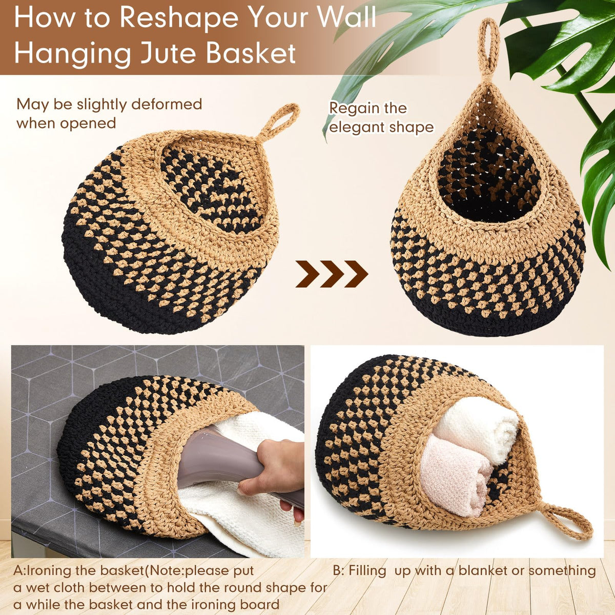 Honeydak hanging basket large on wall for bulk produce storage