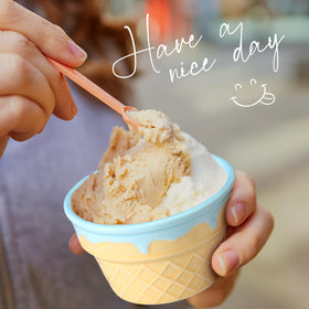 Honeydak blue ice cream bowls: durable ceramic for everyday use and easy cleanup.