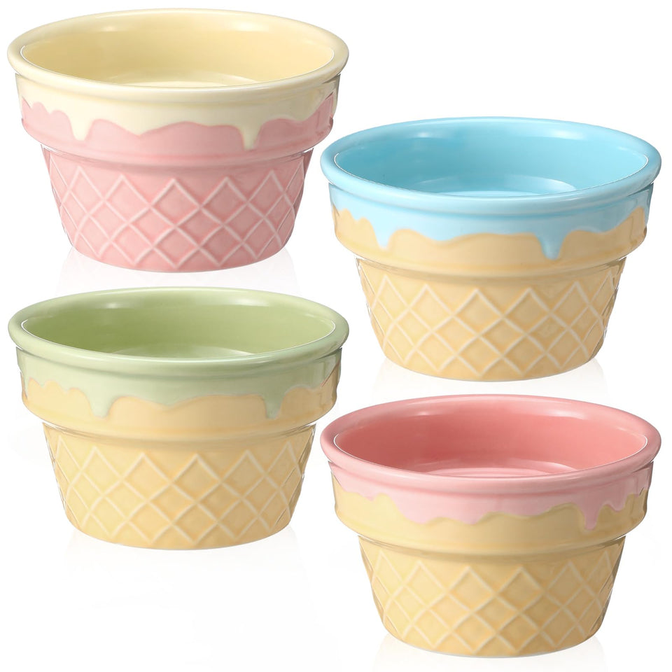 Honeydak green ice cream bowls: vibrant 9 oz cups for colorful dessert servings.