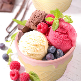 Honeydak pink bowls: versatile sundae cups for snacks, yogurt, and fruit.