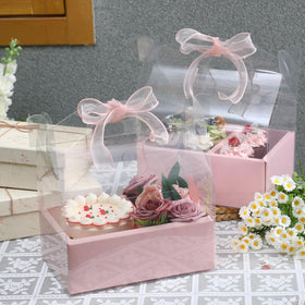 Honeydak mothers-day box with clear 4inch pink ribbon ideal for gifting cakes and flowers.