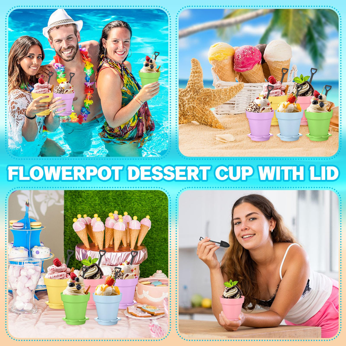 Honeydak party ready flowerpot cups brighten any gathering.