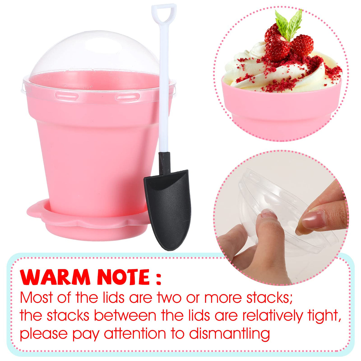 Transparent lids let you view contents at a glance during events.