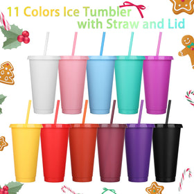 Honeydak plastic travel mug with snap lid for easy on-the-go sipping.