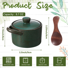 Honeydak salt cellar close-up shows artisanal speckled glaze and durable ceramic build.
