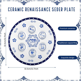 Honeydak Seder Plate glaze details and smooth surface.