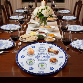 Honeydak Seder Plate durable ceramic finish for repeated use.