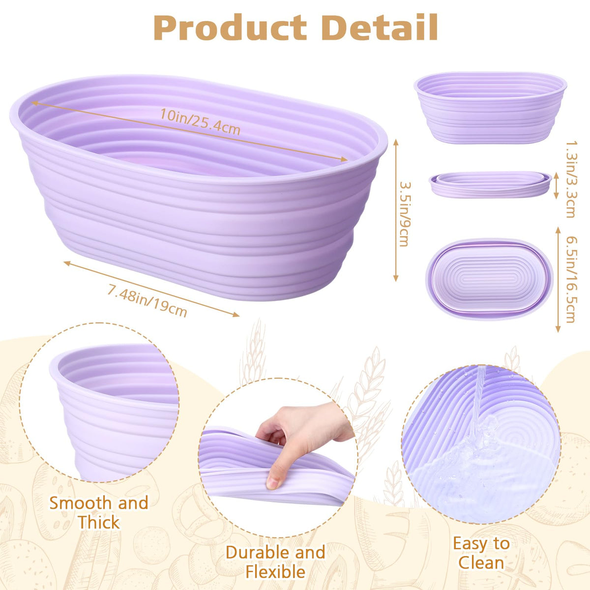 Honeydak silicone banneton basket green for uniform rise and clean release