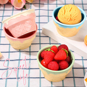 Honeydak sundae bowls stacked: space-saving design for compact kitchen storage.