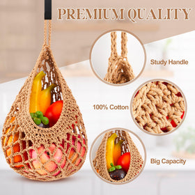 Honeydak teardrop baskets cotton rope provide breathable storage for fresh vegetables