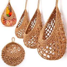 Honeydak teardrop baskets light linen 3-pack ready for organized fruit storage