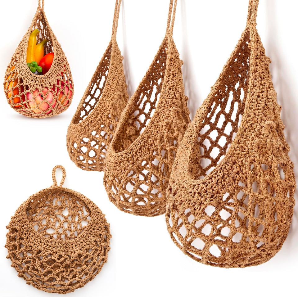 Honeydak teardrop baskets light linen 3-pack ready for organized fruit storage