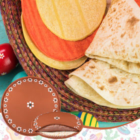 Honeydak open tortilla warmer with tortillas ready to serve