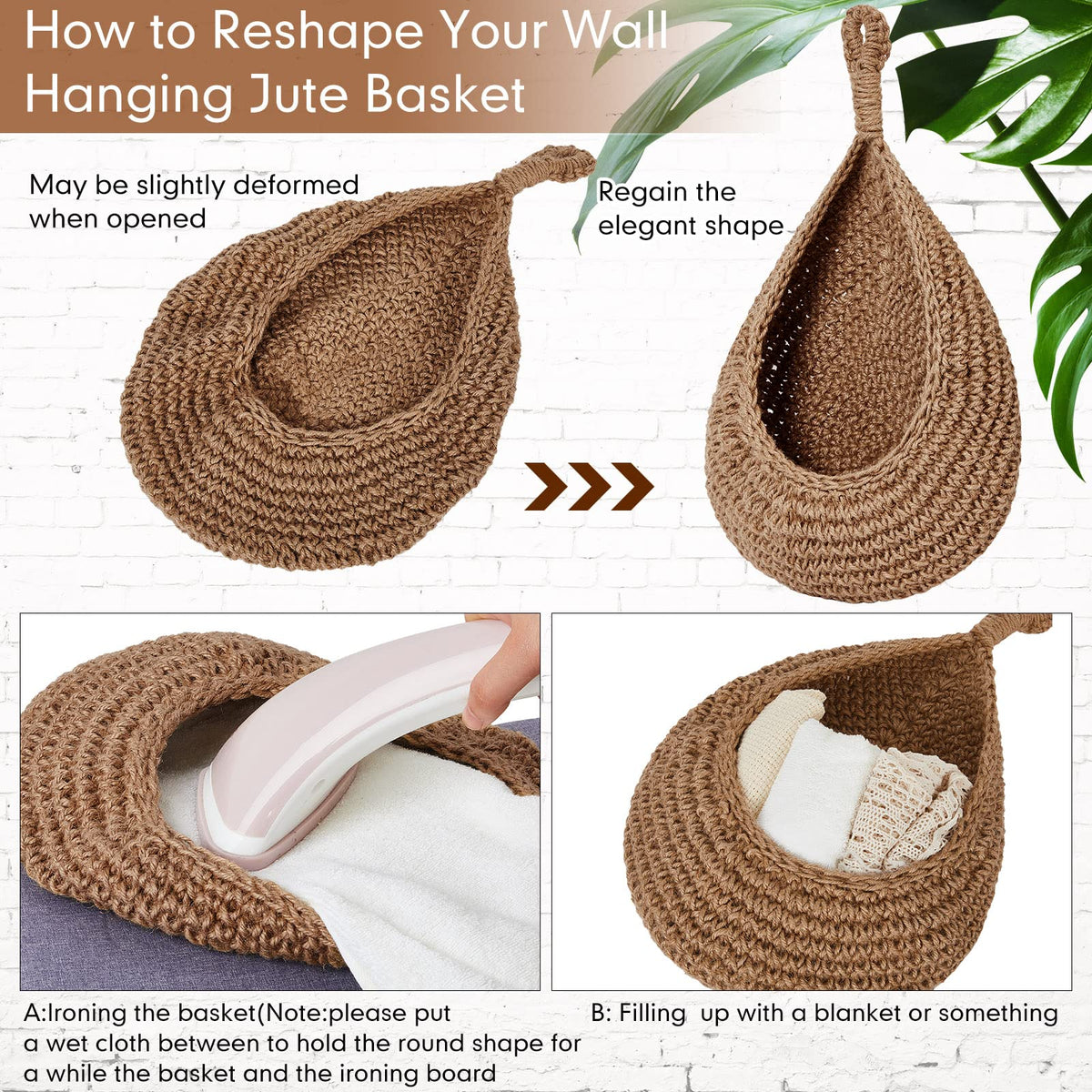 Honeydak wall-mount baskets with hooks keep essentials organized and accessible.