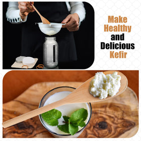 Honeydak wooden stirring spoon provides gentle mixing to protect grains