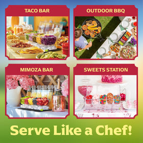 Honeyera five-compartment salad-bar container keeps toppings organized.