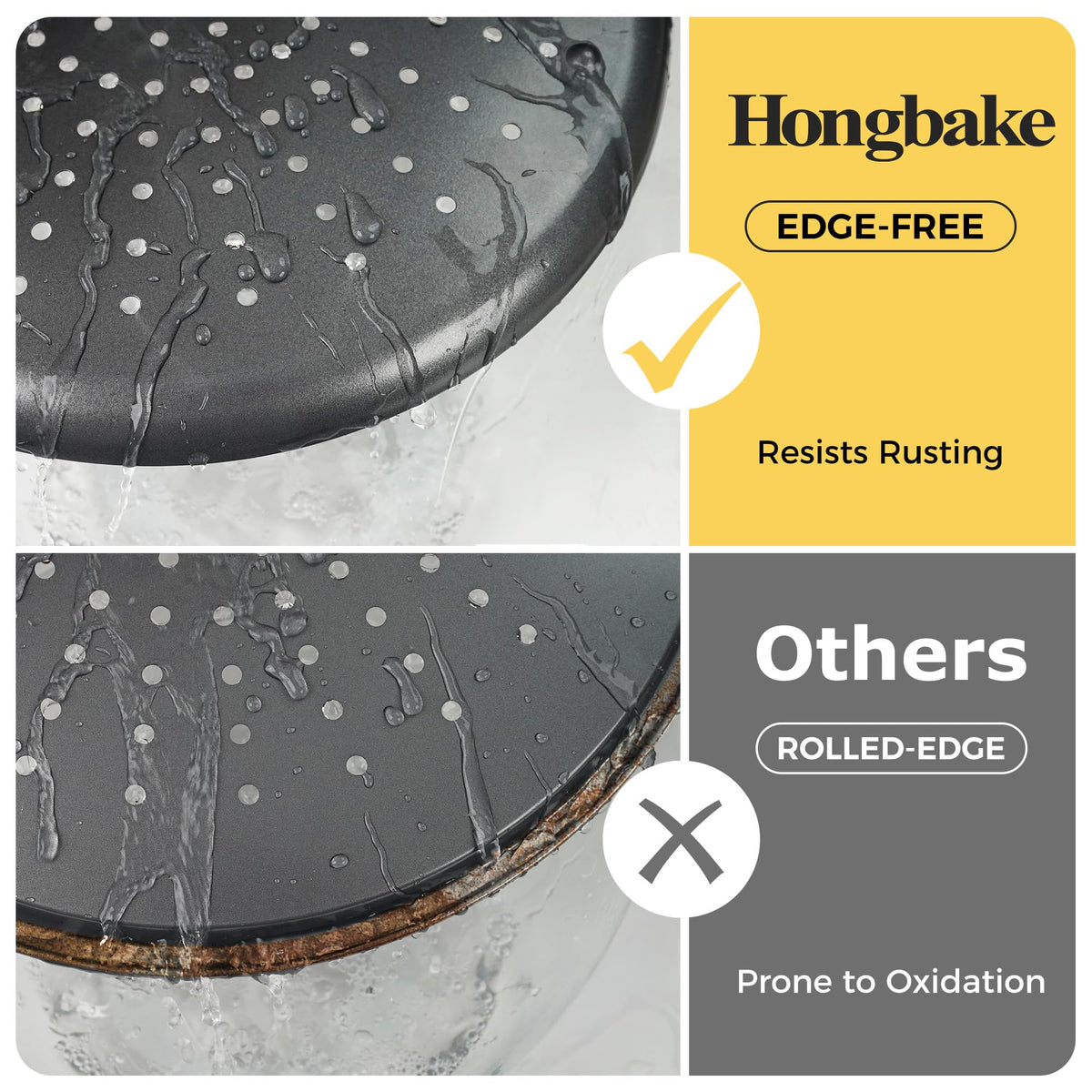 Hongbake 0.8mm carbon steel pan for durable, even heat