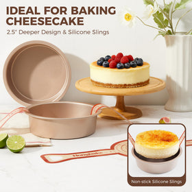 HONGBAKE 2.5-inch deep pan height supports even rising.