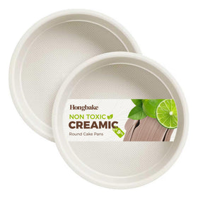 HONGBAKE 2-pack 9-inch round cake pans with diamond texture for even browning