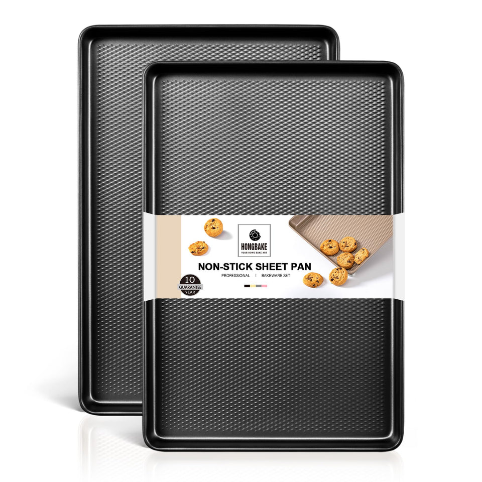 HONGBAKE 2-pack half sheet pan exterior view for batch baking
