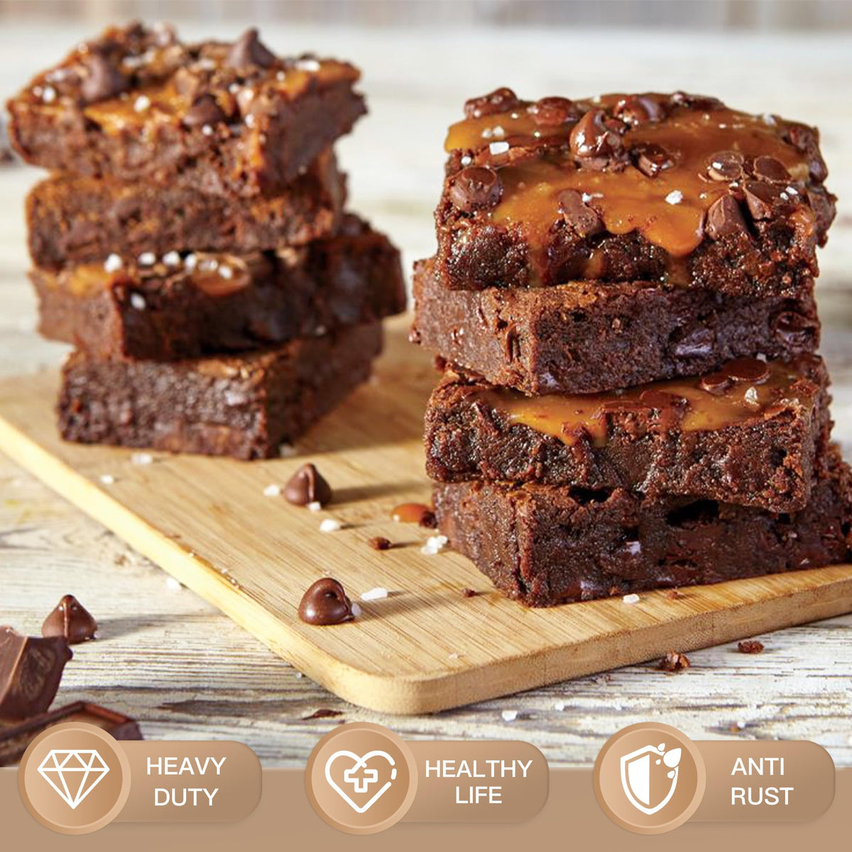 HONGBAKE interior 7.8x7.8 inches optimizes brownie portions