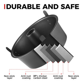 HONGBAKE angel food pan two-piece tube design enables intact release
