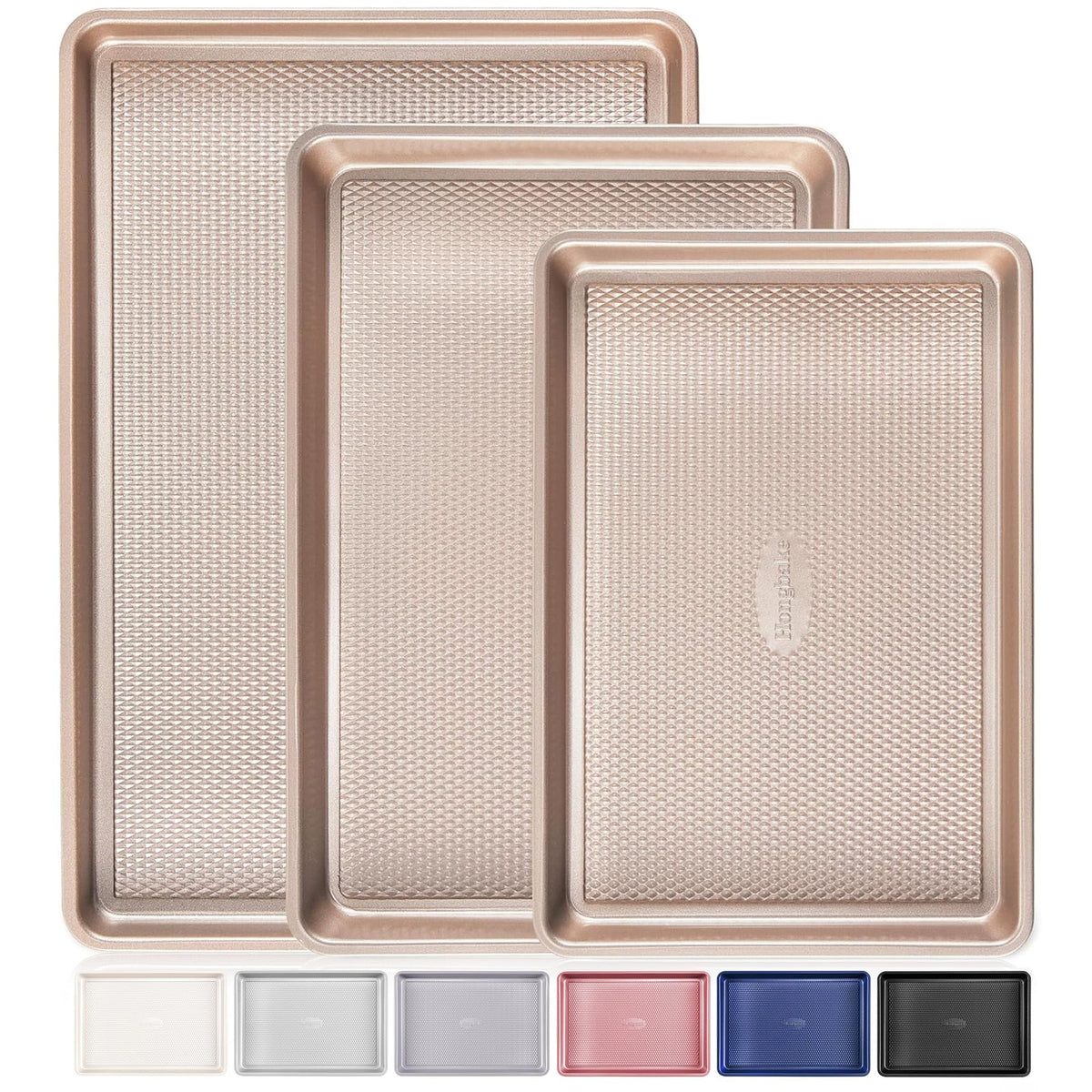 Hongbake baking sheet 13x9 with diamond texture for even browning and easy release