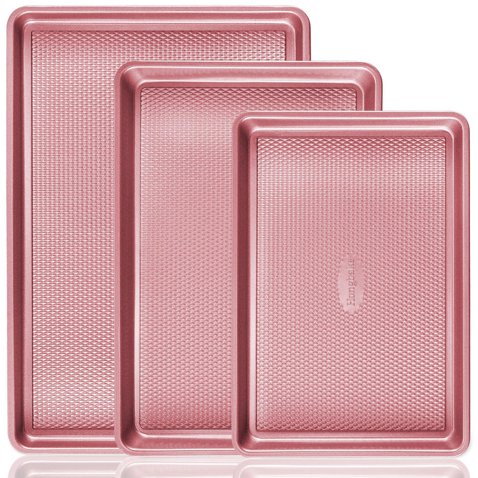 HONGBAKE baking sheet set with diamond texture for even browning