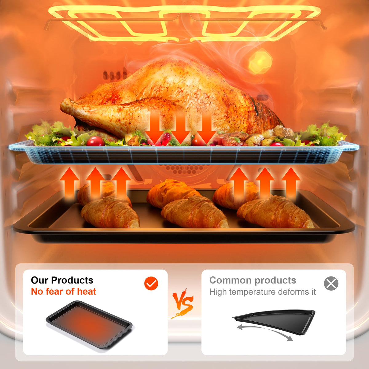 HONGBAKE ceramic jelly roll-pan delivers versatile baking options and easy cleanup.