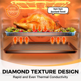 HONGBAKE diamond texture bakeware closeup highlighting finish.